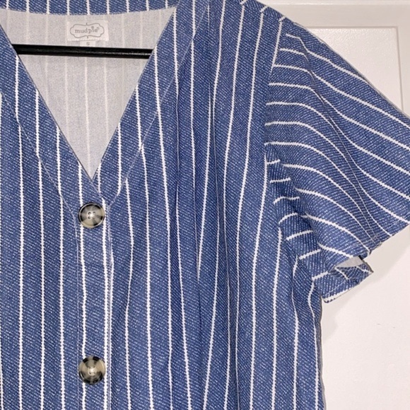Mudpie blue & white striped dress size small - Picture 5 of 8